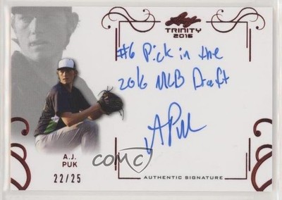 2016 Leaf Trinity Signatures Red Spectrum 22/25 AJ Puk #A-AJP Auto 1q2