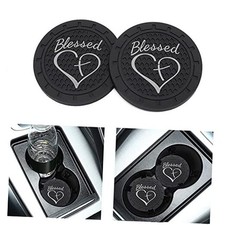 Blessed Cross and Heart Christian Auto Car Truck SUV Cup For Blessed White