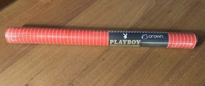 Y2K Playboy 80er 90er Krone Tapetenrolle rot weiß Streifen Retro Vintage neu versiegelt