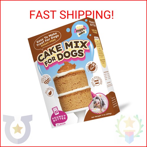 Puppy Cake Peanut Butter Dog Birthday Cake Mix with Icing - Wheat-Free, Easy to