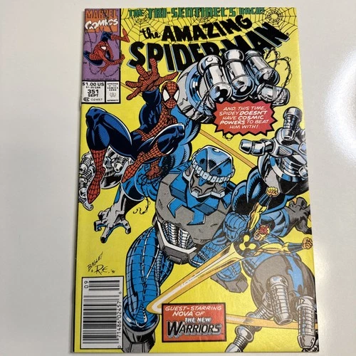 Amazing Spider-Man # 351 - Newsstand | VF- | Tri-Sentinel | Marvel Comics 1991