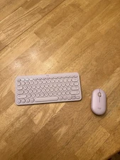 Logitech K380 Bluetooth Keyboard and M350 Wireless Mouse— Pink