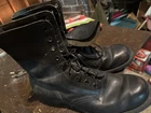 Vntg Panco Black Leather Vietnam War Rea Army Military Combat Boots Sz Men'