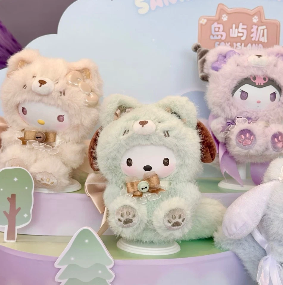 MINISO Personajes Sanrio Serie Fox Island Peluche Caja Ciega Confirmada Figura Juguete Foto 3 de 4