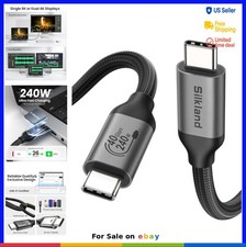 USB4 Cable 4FT 40Gbps 240W 8K 60Hz Thunderbolt 4 Compatible USB Type C Braided