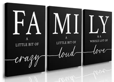 Black Family Home Wall Decor for Living Room Dining Room Pictures Wall Art Be...