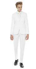 Opposuits Boys Slim Fit Suit Jacket Pants Tie New - Size 16Y White Knight