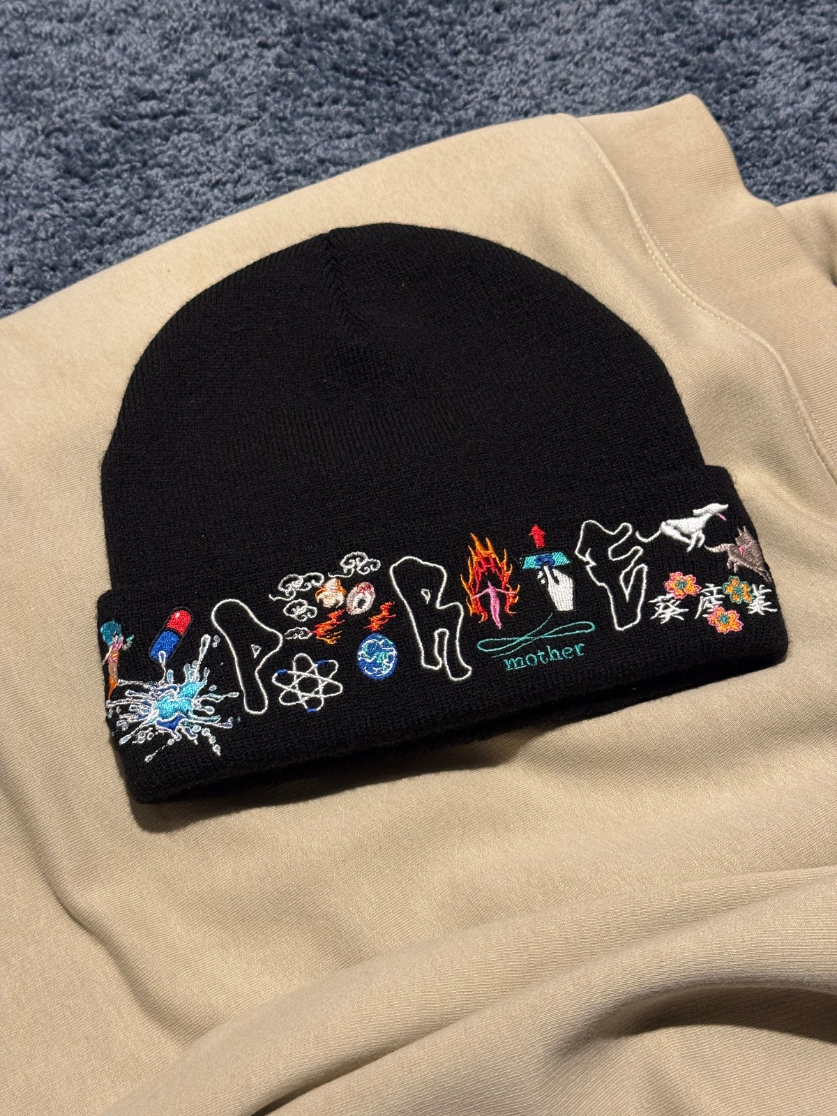 Supreme AOI Icons Beanie Black FW21 Authentic *Worn O… - Gem