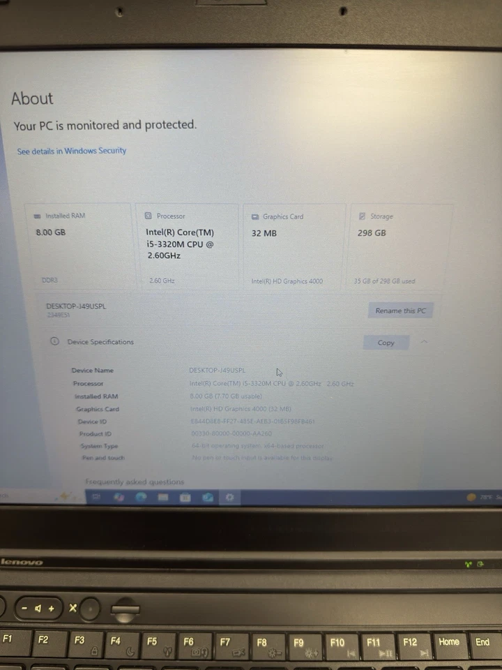 Lenovo ThinkPad T430 i5-3320 2.6GHz 8GB 320GB HDD Wind 10 Pro Webcam W/Office - Image 4 of 4