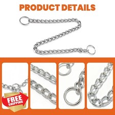 Martingale Dog Collar Chain Silver S Heavy Duty Metal Limited Slip Control