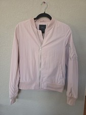 Zara Bomber Full Zip Light Peach Pockets Crinkle Long Sleeve Relaxed Size S