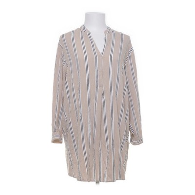 H&M, Blusenkleid, Größe: 38, Beige/Weiß, Viskose, Streifen, Damen #rLD