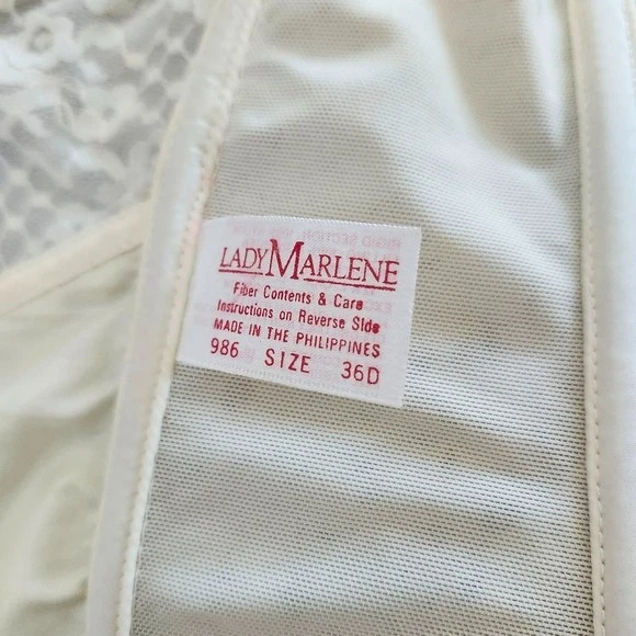 Top corsé vintage de encaje crema marfil Foto 4 de 4