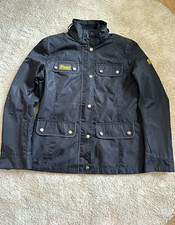 Belstaff Roadmaster Black Field Jacket Stand Collar Zip/Snap Lined - Vintage