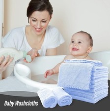 Ultra Soft Pack Baby Washcloths - 10x10 In.- 24 Per Pack - Coral Fleece, 4 Pkgs
