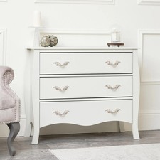Large 3 Drawer Chest of Drawers Elizabeth Ivory Range Bedroom furniture storage