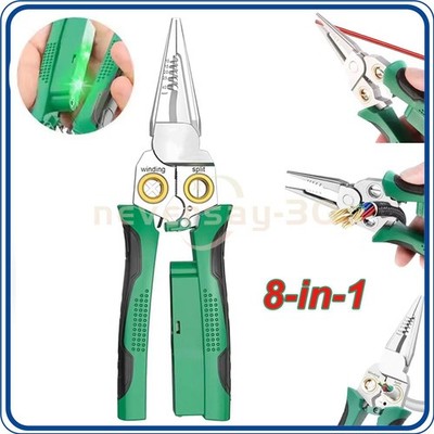 8 In 1 Wire Stripper Wire Stripping Tool with Voltage Tester Cable Cutters New