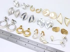 Vintage Crown Trifari Alfred Philippe Silver Gold Earrings Jewelry Lot Modernist