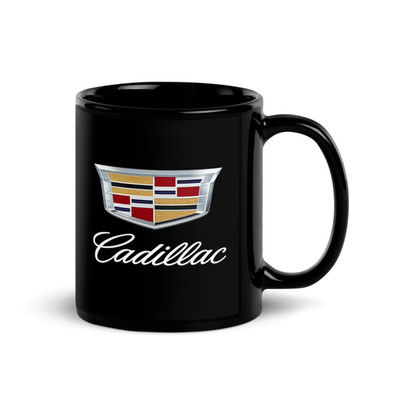 Cadillac Black Ceramic Coffee Mug 11oz   Tea, Hot Chocolate Cup
