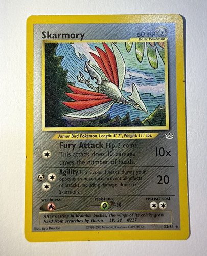 Pokemon TCG Skarmory 23/64 Neo Revelation Regular Rare Basic ENG