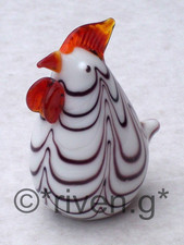 CHICKEN FIGURINE@EASTER Bird Animal@Unique Coloured Glass Ornament@EGG@Gift Item