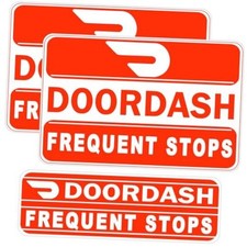 Doordash Magnetic Sign for Car, Food Delivery Car Magnets, Red 3 Pack