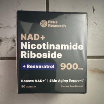 Reus Research Nicotinamide Riboside Resveratrol 900mg 80 Capsules EXP 10/2026