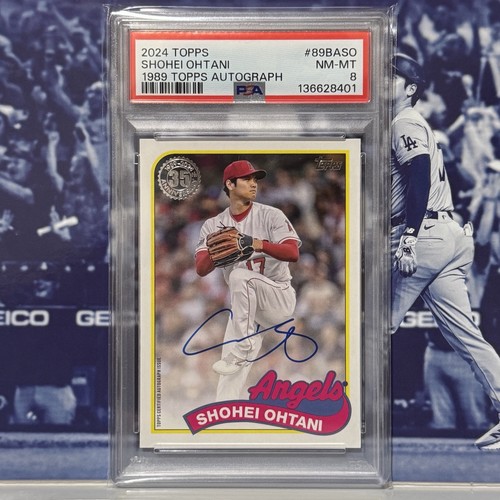 Shohei Ohtani 2024 Topps 1989 Baseball Autograph Card PSA 8 Auto Card