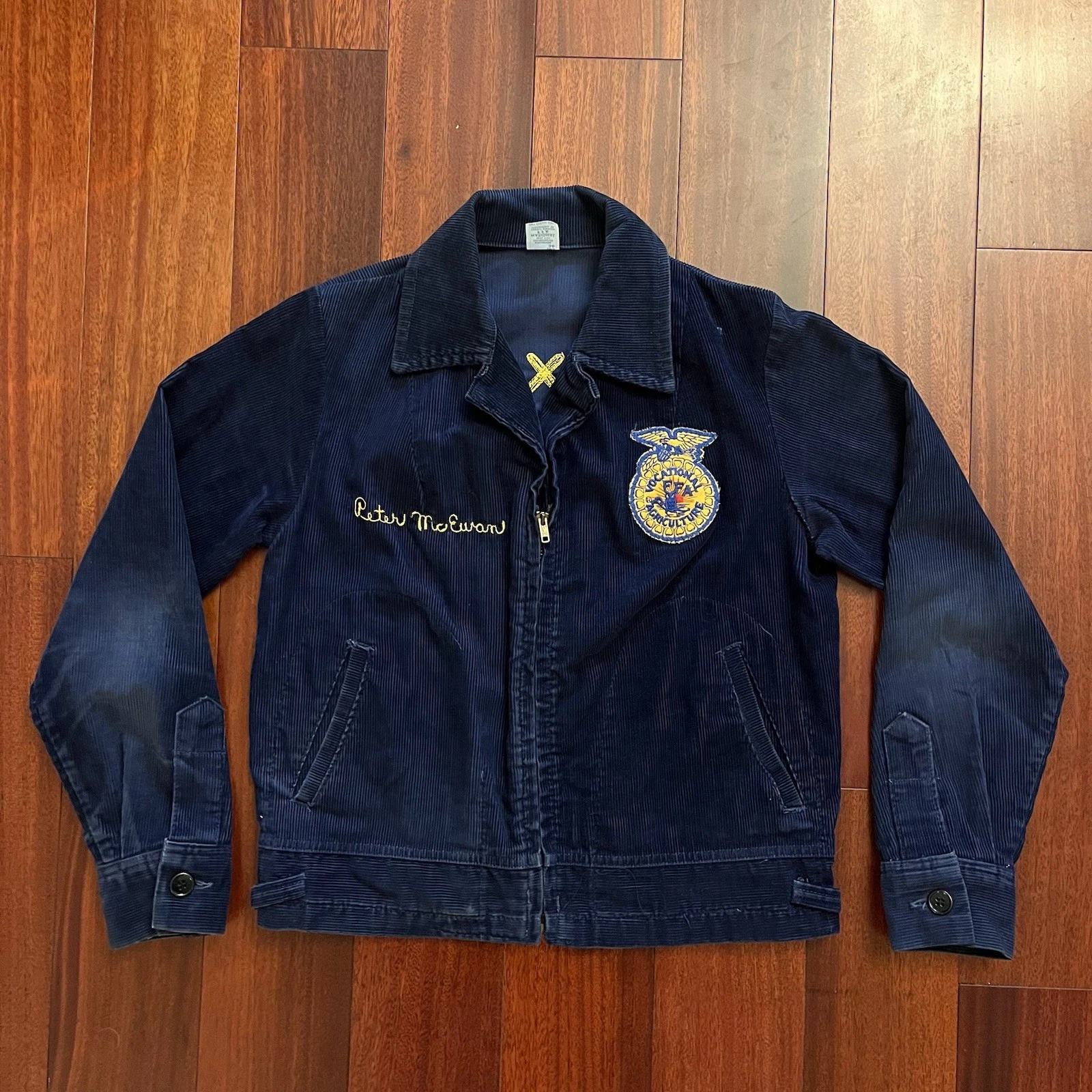 Vintage FFA Jacket Men 36 Fits Small Corduroy Vocational Agriculture Montgomery