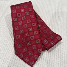 Donald J Trump Signature Collection 100 Silk Tie Red Geometric Necktie