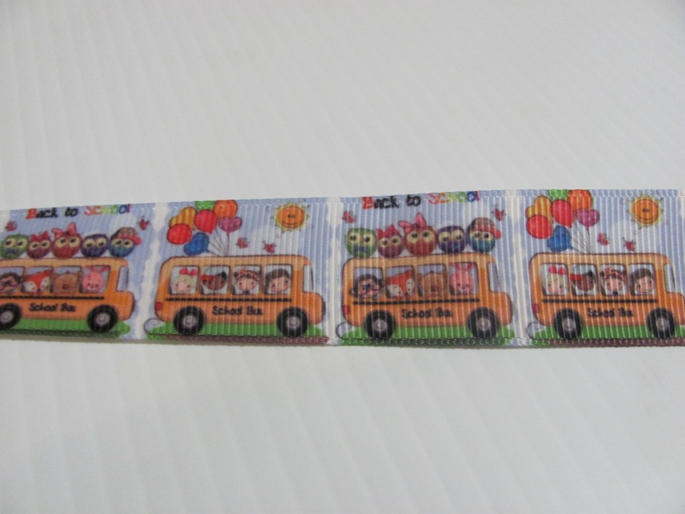 School Bus Back to School 1 inch Grosgrain Ribbon | eBay