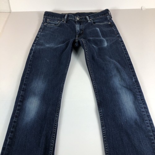Straight Distressed Blue Stretch Denim 