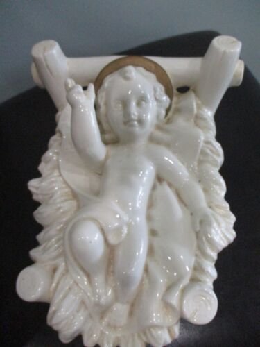BABY JESUS PORCELAIN CERAMIC IN MANGER CRIB FIGURINE STATUE ATLANTIC MOLD CO. - Picture 11 of 11