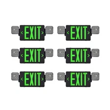 TANLUX Black Housing Exit Sign with Emergency Lights, LED Emergency Exit Ligh...