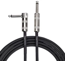 Amazon Basics 1/4 Inch Right-Angle Instrument Cable - 20 Foot (Black)