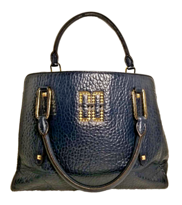 DAKS London ハンドバッグ Authentic Daks London Satchel Handbag Purse Logo Blue Leather