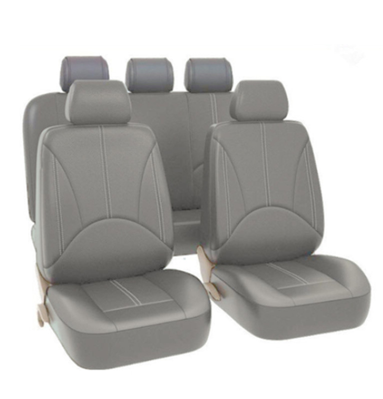Full Set PU Leather Car Seat Cover Front Rear Full Surround 5-Seats Cushion Pads