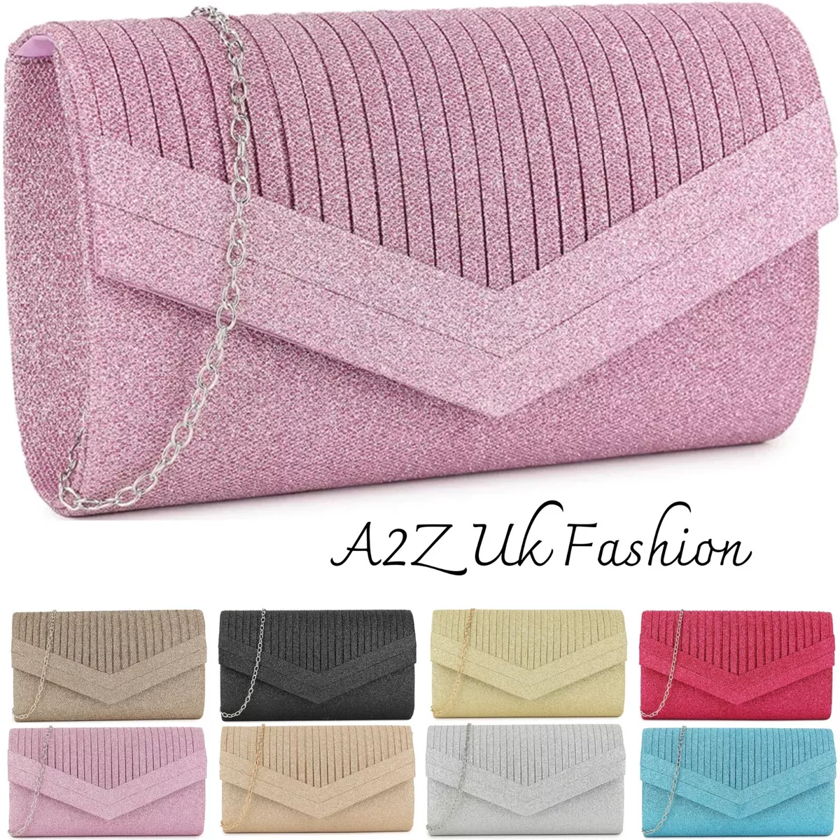 Women Glitter Clutch Bag Evening wedding Party Sparkle Shoulder