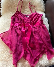 Frederick  s of Hollywood Babydoll Negligee Pink Size Large Matching Thong New