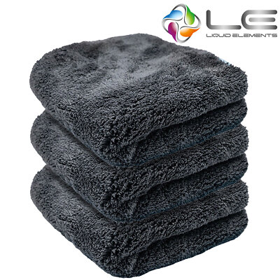 3x Liquid Elements Silverback Trockentuch Mikrofaser Tuch 40x40cm 1200GSM