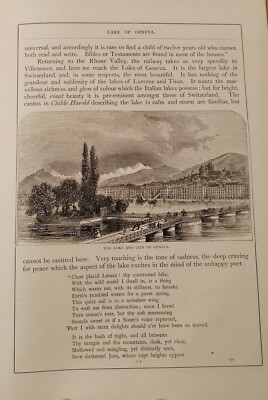 See & Stadt Genf, Schweiz, Buchillustration (Druck), um 1890