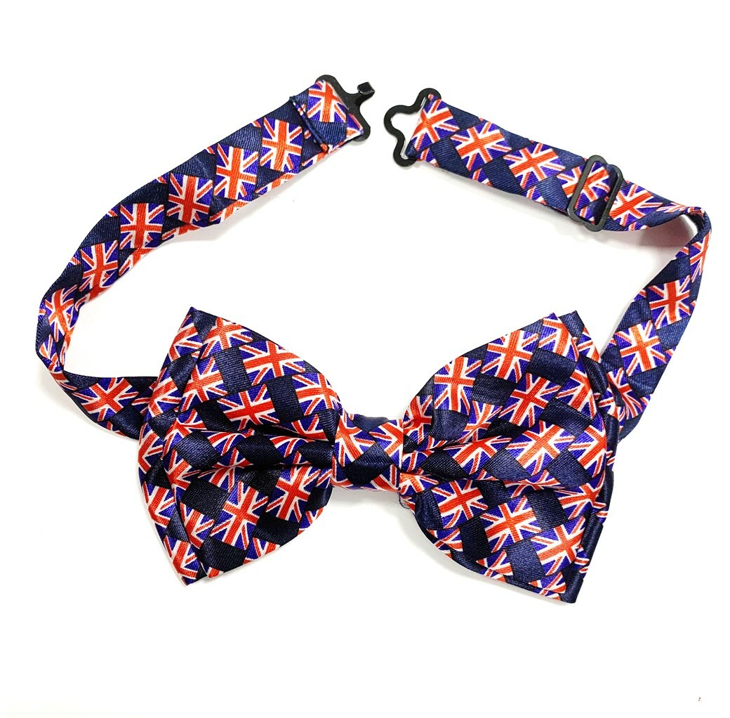 Union Jack Novelty England Flag Brexit Bow Tie Fancy Dress Wedding Tuxedo ClipOn
