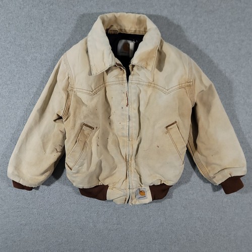 Vintage Carhartt Santa Fe JQ2006 Quilt Lined Duck Canvas Jacket Kids Small