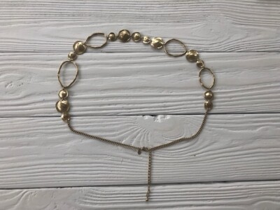 Vintage Chico\'s Gold Tone Embellished Chain Adjustable Belt. Chicos Vintage Style Gold Tone Chain Belt Adjustable  main image 4