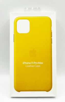 Original Apple iPhone 11 Pro Max Leder Back Case Hülle - Meyer Zitronengelb