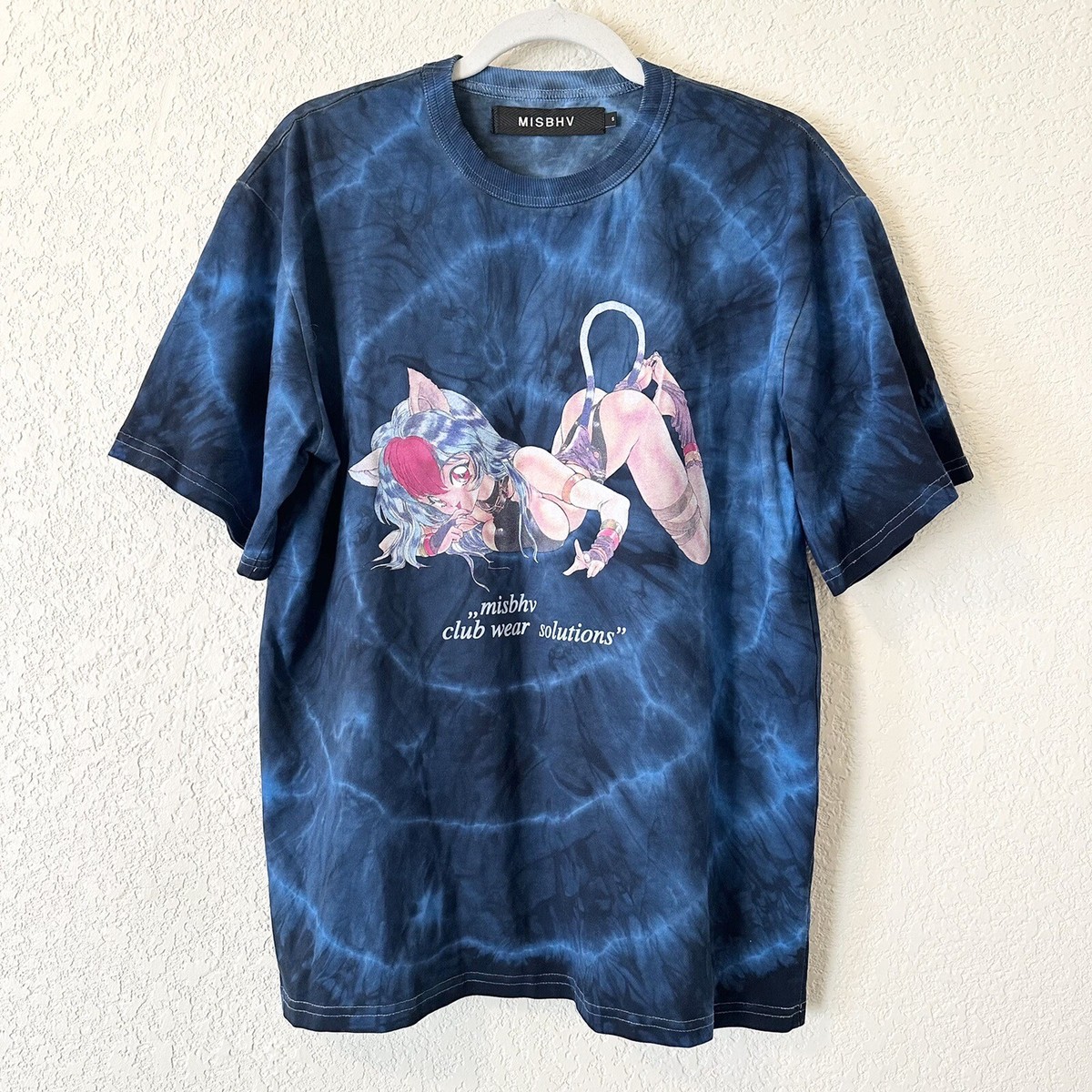 Tシャツ・カットソー MISBHV TSHIRT (250M103) MISBHV Blue and Black Tie-Dye The Tokio Club Wear Graphic T