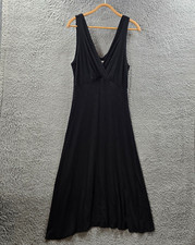 Vintage Target Womens A-line Dress Size 10 Black Stretch Knit Sleeveless V-Neck