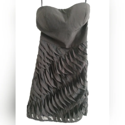 #ad Aqua Semi Formal Black Short Gown Mini Dress Size XS Chest 28quot; $15.20