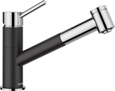 Blanco KANO-S VARIO Küchenarmatur Hochdruck  silgranitschwarz/chrom 527963