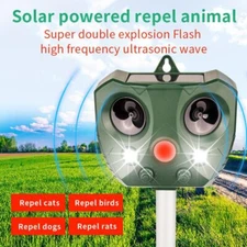 Ultrasonic Animal Repeller Outdoor Solar Power Pest Repellent Garden Cat Dog Fox